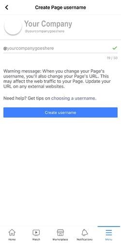 How to change your facebook vanity URL step 4